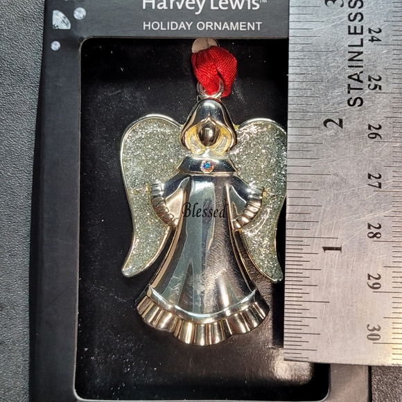 Harvey Lewis Swarovski Crystal Angel BLESSED Holiday Ornament - Picture 5 of 6